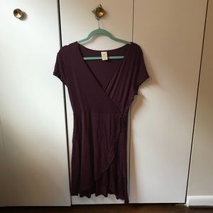 Purple wrap dress